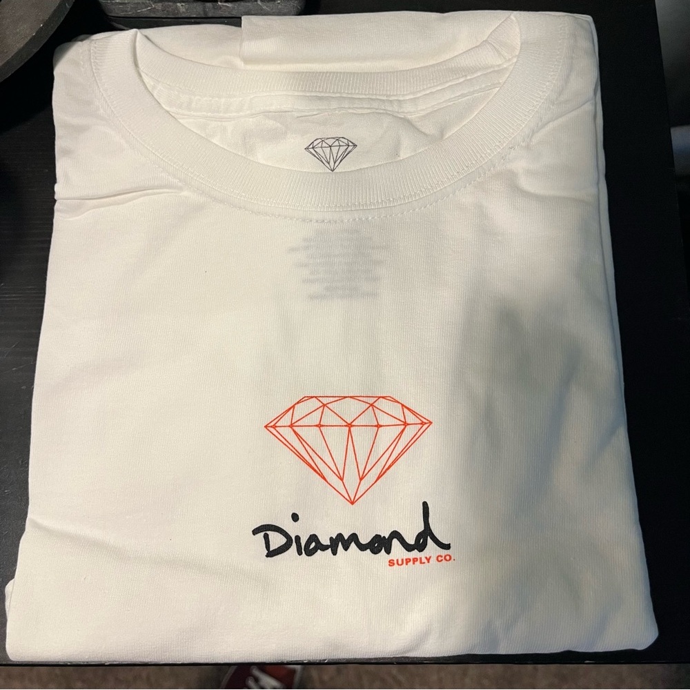 Diamond Supply Co. White Tee with Red Diamond Graphic